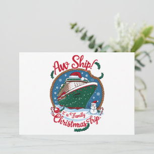 Aw Ship Es ist eine Weihnachtsreise für die Famili Feiertagskarte