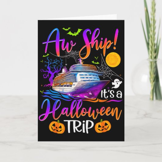 Aw Ship Halloween Family Cruise Crew Family Vacati Karte (Vorderseite)