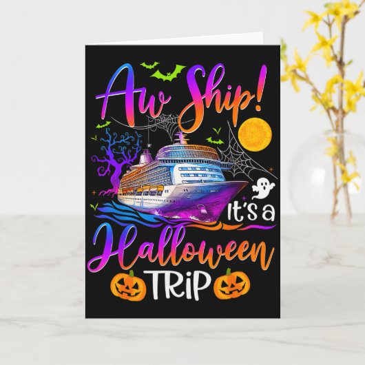 Aw Ship Halloween Family Cruise Crew Family Vacati Karte (Gelbe Blume)