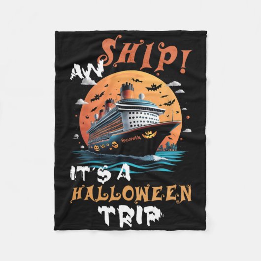 Aw Ship Halloween Trip Family Cruise Funny Hallowe Fleecedecke (Vorderseite)