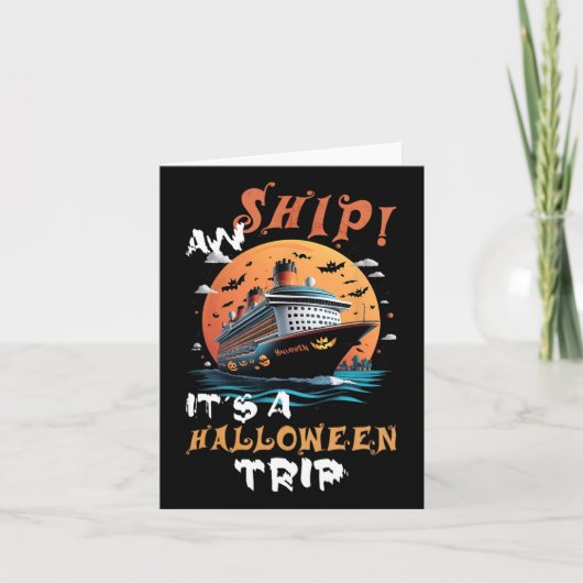 Aw Ship Halloween Trip Family Cruise Funny Hallowe Karte (Vorderseite)
