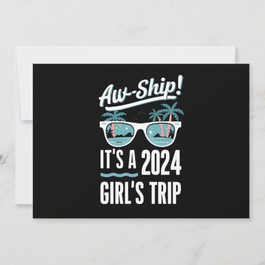 Aw Ship It's a 2024 Girls Trip Girls Cruise Group Einladung (Vorderseite)