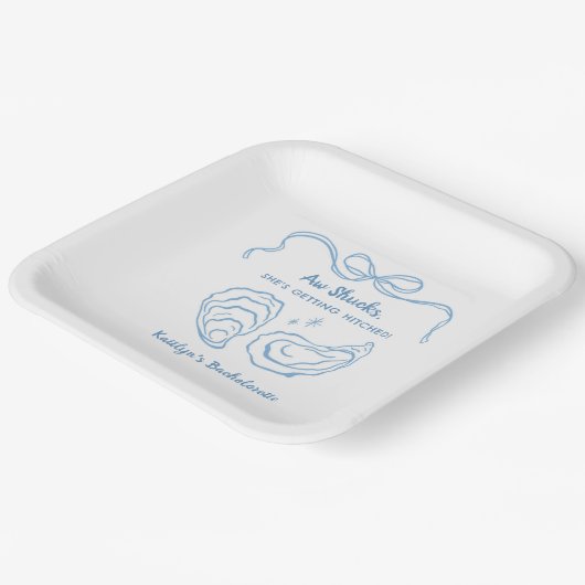 Aw Shuck Oyster Coastal Junggeselinnen-Abschied Pappteller (Gewinkelt)