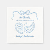 Aw Shuck Oyster Coastal Junggeselinnen-Abschied Serviette (Vorderseite)