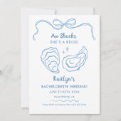 Aw Shucks Sie ist ein Bride-Bachelorette-Wochenend Einladung (Vorderseite)