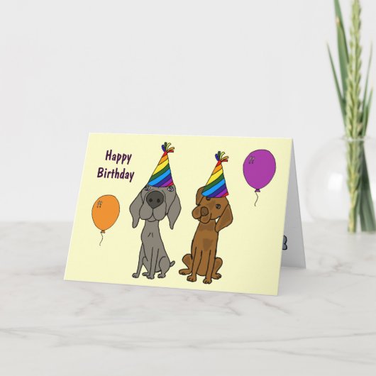 AW- Weimaraner und Pointer Birthday Card Karte (Vorderseite)