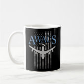 Awacs auf verblassener US-Flagge Kaffeetasse (Links)