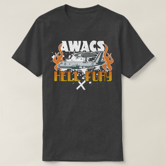 AWACS Hell Fury Airplaine  T-Shirt (Design vorne)