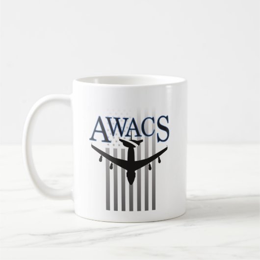 Awacs-Wache und US-Flagge Kaffeetasse (Links)