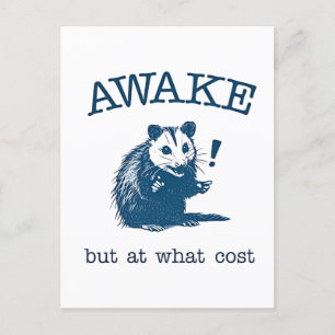 Awake, aber an welcher Küste Opposum Possum Retro Postkarte