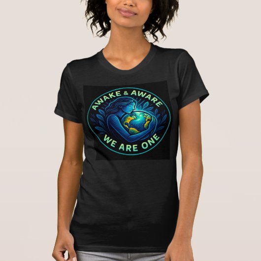 Awake & Aware – We Are One Earth Hug Art T-Shirt (Vorderseite)
