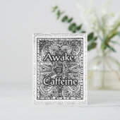 Awake=Coffein - Positives Zitat Postkarte (Stehend Vorderseite)