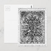 Awake=Coffein - Positives Zitat Postkarte (Vorne/Hinten)