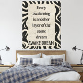Awake Dream Quote Art Stretched Canvas Print Leinwanddruck (Insitu (Schlafzimmer))