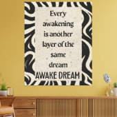 Awake Dream Quote Art Stretched Canvas Print Leinwanddruck (Insitu (Wohnzimmer))