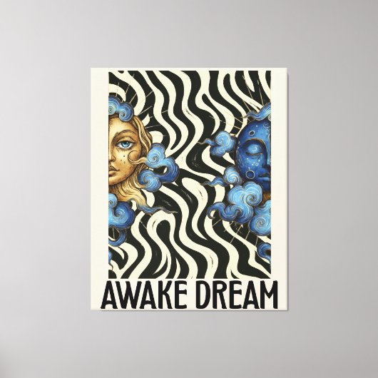 Awake Dream (Sun&Moon) Stretched Canvas Print Leinwanddruck (Vorderseite)