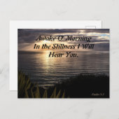 Awake O Morning Psalm 5:3 Sunrise Matte Postcard Postkarte (Vorne/Hinten)