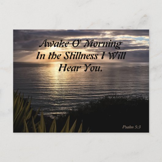 Awake O Morning Psalm 5:3 Sunrise Matte Postcard Postkarte (Vorderseite)