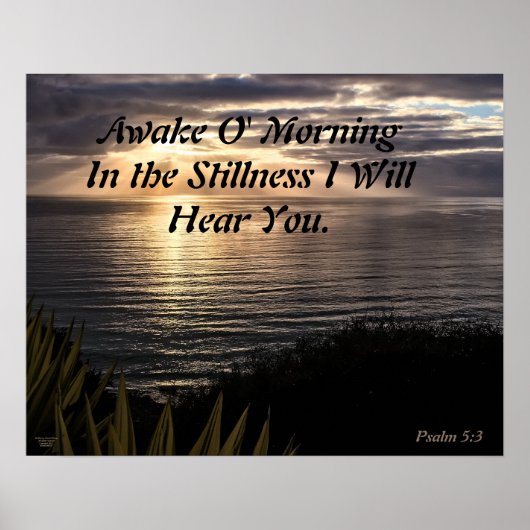Awake O Morning Psalm 5:3 Sunrise Matte Poster (Vorne)