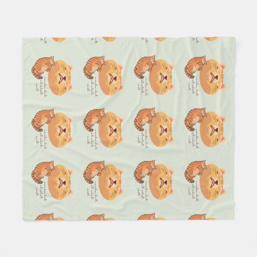 Awake Orange Cat Fleecedecke (Vorderseite (Horizontal))