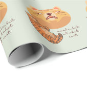 Awake Orange Cat Geschenkpapier (Rolleneckpunkt)