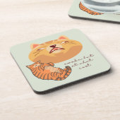 Awake Orange Cat Getränkeuntersetzer (Linke Seite)