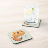 Awake Orange Cat Getränkeuntersetzer (Rechte Seite)