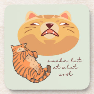 Awake Orange Cat Getränkeuntersetzer