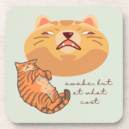 Awake Orange Cat Getränkeuntersetzer (Vorderseite)