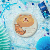 Awake Orange Cat Pappteller (Party)