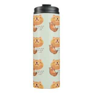 Awake Orange Cat Thermosbecher