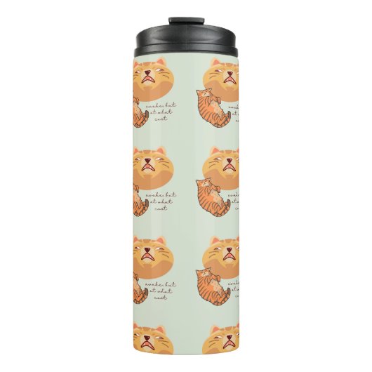 Awake Orange Cat Thermosbecher (Vorderseite)