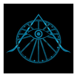 "Awaken" Alleskönnendes Auge & Heilige Geometrie S Poster