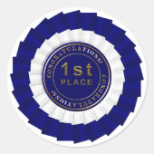 Award, Blue-White-1. Place-ROUND STICKERS (Vorderseite)