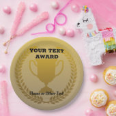 Award Gewinner Gold Wreath and Trophy Cup Pappteller (Party)