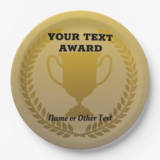 Award Gewinner Gold Wreath and Trophy Cup Pappteller (Vorderseite)