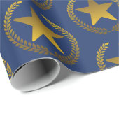 Award Gewinner Gold Wreath und Star Pattern Geschenkpapier (Rolleneckpunkt)