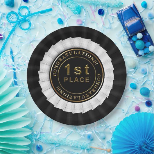 Award Ribbon,Black-1. Place PAPER-TELLER Pappteller (Party)