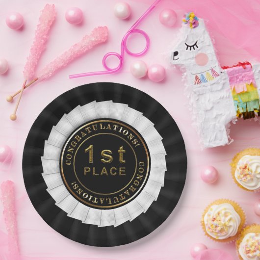 Award Ribbon,Black-1. Place PAPER-TELLER Pappteller (Party)