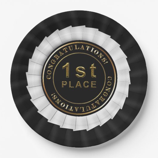 Award Ribbon,Black-1. Place PAPER-TELLER Pappteller (Vorderseite)