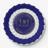 Award Ribbon, Blue-White-1. Platine Pappteller (Vorderseite)