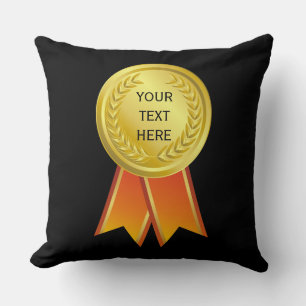 AWARD RIBBON Gold I + Ihr Backgr. & Text Kissen