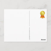 AWARD RIBBON Gold I + Ihr Backgr. & Text Postkarte (Rückseite)