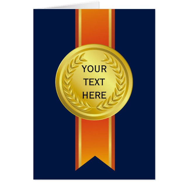 AWARD RIBBON Gold II + Ihr Backgr. & Text (Vorne)