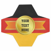 AWARD RIBBON gold III + Ihr Backgr. & Text Fußball (Flach)