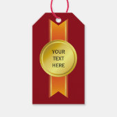 AWARD RIBBON gold III + Ihr Backgr. & Text Geschenkanhänger (Vorderseite)