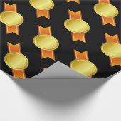 AWARD RIBBON gold III + Ihr Backgr. & Text Geschenkpapier (Ecke)