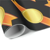 AWARD RIBBON gold III + Ihr Backgr. & Text Geschenkpapier (Rolleneckpunkt)