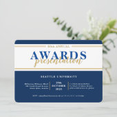 AWARDS DINNER Moderne Veranstaltung einfache marin Einladung (Stehend Vorderseite)