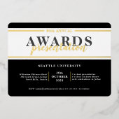 AWARDS DINNER Modernes Event, einfach schwarze Kra Folieneinladung (Vorderseite)